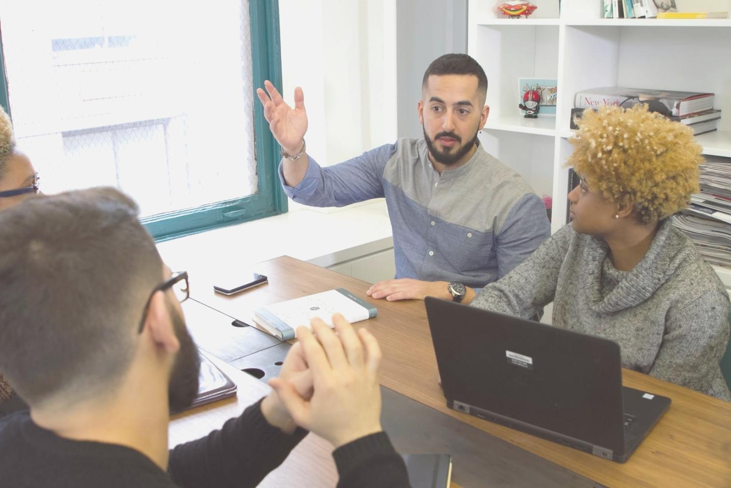 Professional business finance consultation workspace